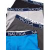 imageNautica Mens Cotton Stretch 4 Pack Boxer BriefBlackCharcoalAlloyCapri Blue