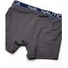 imageNautica Mens Cotton Stretch 4 Pack Boxer BriefBlackCharcoalAlloyCapri Blue
