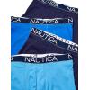 imageNautica Mens Cotton Stretch 4 Pack Boxer BriefPeacoatSea CobaltAero Blue