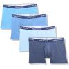 imageNautica Mens 4 Pack Heather Stretch Boxer BriefPeacoatDutchIndigoSea Mist Heather