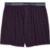 imageNautica Mens Classic Cotton Loose Knit Boxer2 Way Anchor Print Peacoatnautica Red