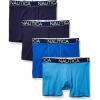 imageNautica Mens Cotton Stretch 4 Pack Boxer BriefPeacoatSea CobaltAero Blue