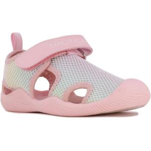 imageNautica Kids Protective Water ShoeClosedToe Sport Sandal Boy  Girl Big KidLittle KidToddlerPink Rainbow Sparkle