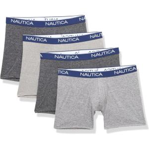 imageNautica Mens 4 Pack Heather Stretch Boxer Brief2blackCharcoalHeather Grey