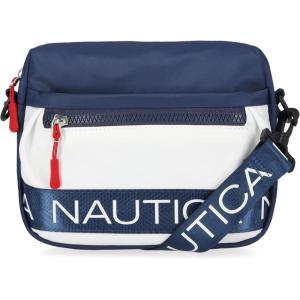 imageNautica Nylon Bean CrossbodyBelt Bag with Adjustable Shoulder StrapIndigoWhite