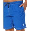 imageNautica Mens Solid Quick Dry Classic Logo Swim TrunkBright Cobalt
