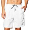 imageNautica Mens Solid Quick Dry Classic Logo Swim TrunkBright White