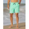 imageNautica Mens Solid Quick Dry Classic Logo Swim TrunkMint Spring Dark