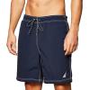 imageNautica Mens Solid Quick Dry Classic Logo Swim TrunkNavy