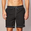 imageNautica Mens Solid Quick Dry Classic Logo Swim TrunkTrue Black