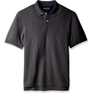 imageNautica Mens Big ampamp Tall Short Sleeve Stretch Solid Deck Polo ShirtCharcoal Heather