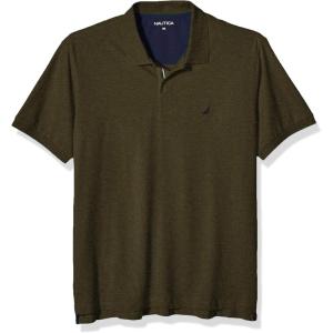 imageNautica Mens Big ampamp Tall Short Sleeve Stretch Solid Deck Polo ShirtCoastal Olive Heather
