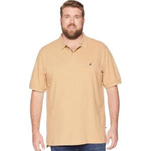 imageNautica Mens Big ampamp Tall Short Sleeve Stretch Solid Deck Polo ShirtDesert Camel Heather