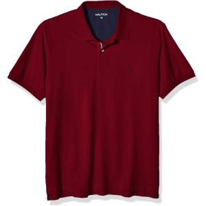 imageNautica Mens Big ampamp Tall Short Sleeve Stretch Solid Deck Polo ShirtZinfandel
