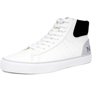 imageNautica Mens Casual Fashion Sneakers  Classic HighTop Tennis Shoes LaceUp Chukka MidTop Loafers Walking and Leisure BootsMoavwhite
