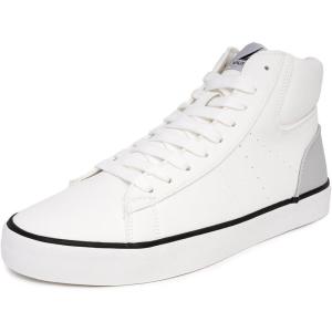 imageNautica Mens Casual Fashion Sneakers  Classic HighTop Tennis Shoes LaceUp Chukka MidTop Loafers Walking and Leisure BootsWhite White