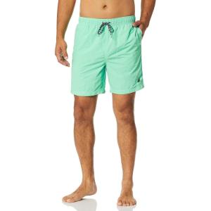 imageNautica Mens Solid Quick Dry Classic Logo Swim TrunkMint Spring Dark