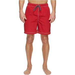 imageNautica Mens Solid Quick Dry Classic Logo Swim TrunkNautica Red