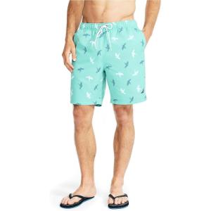 imageNautica Mens Standard Sustainably Crafted 8quot Parrot Print QuickDry SwimAqua Lagoon
