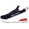 imageNautica Kids Athletic SlipOn Sneakers  Comfortable Bungee Running Shoes for Boys and Girls  Stylish and Supportive Footwear for Active Kids Big KidLittle KidToddlerNavy White Red