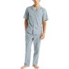 imageNautica Mens Sustainably Crafted Striped Poplin Sleep PantEnsign Blue