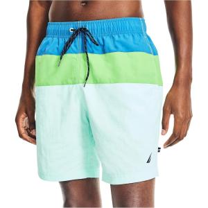 imageNautica Mens Colorblock QuickDry Swim ShortSpinner Blue