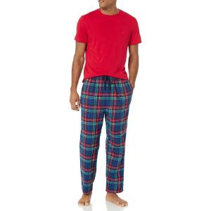 imageNautica Mens Plaid Flannel Pajama Pant SetNautica Red