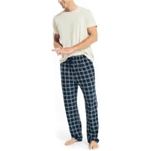imageNautica Mens Plaid Flannel Pajama Pant SetOatmeal Heather