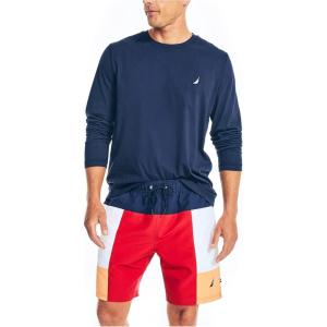 imageNautica Mens Standard Sustainably Crafted 8quot Colorblock SwimNautica Red