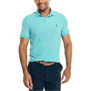 imageNautica Mens Sustainably Crafted Classic Fit Performance Deck PoloScuba Blue