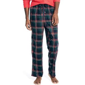 imageNautica mens Sustainably Crafted Plaid Fleece Sleep PantMaritime Navy