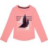 imageNautica Girls Long Sleeve Graphic TShirt Flip Sequin and Glitter EmbellishmentsFlamingo Pink Sail