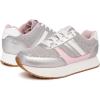 imageNautica Girls Sneakers  LaceUp Tennis Shoes Casual ampamp Comfortable for ToddlersToddler Little Kids ampamp Big Kids PlatformRegularSilver Iridescent Pink