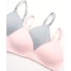 imageNautica Girls Training Bra  2 Pack3 Pack ACup Ribbed Molded Starter Bras for Teens with Adjustable Strap Sizes 30A36APink BlissLight Grey Heather 2pk Molded