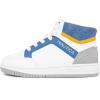 imageNautica Kids Sneaker LaceUp Fashion Shoe with BootLike High Top Design for Boys and Girls Big KidLittle Kid Sizes  HorizonWhite Blue Grey