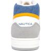 imageNautica Kids Sneaker LaceUp Fashion Shoe with BootLike High Top Design for Boys and Girls Big KidLittle Kid Sizes  HorizonWhite Blue Grey