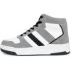imageNautica Kids Sneaker LaceUp Fashion Shoe with BootLike High Top Design for Boys and Girls Big KidLittle Kid Sizes  HorizonWhite Grey Black