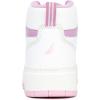 imageNautica Kids Sneaker LaceUp Fashion Shoe with BootLike High Top Design for Boys and Girls Big KidLittle Kid Sizes  HorizonWhite Pink Metallic