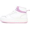 imageNautica Kids Sneaker LaceUp Fashion Shoe with BootLike High Top Design for Boys and Girls Big KidLittle Kid Sizes  HorizonWhite Pink Metallic