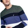 imageNautica Mens Sustainably Crafted Striped Textured Crewneck SweaterNavy Seas