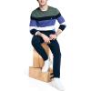imageNautica Mens Sustainably Crafted Striped Textured Crewneck SweaterNavy Seas