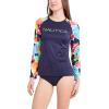 imageNautica Womens Standard Long Sleeve Rashguard UPF 30 Uv Sun Protection Swim ShirtLimeMulti