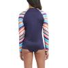 imageNautica Womens Standard Long Sleeve Rashguard UPF 30 Uv Sun Protection Swim ShirtPink Combo