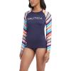 imageNautica Womens Standard Long Sleeve Rashguard UPF 30 Uv Sun Protection Swim ShirtPink Combo