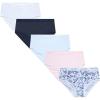 imageNautica Girls Brief Underwear  5 Pack Casual Stretch Logo Waistband MidWaist Briefs  Girls Cotton Underwear 412Hibiscus Floral PrintPowder PinkWhite DawnNavy HeatherWhite