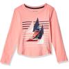 imageNautica Girls Long Sleeve Graphic TShirt Flip Sequin and Glitter EmbellishmentsFlamingo Pink Sail