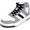 imageNautica Kids Sneaker LaceUp Fashion Shoe with BootLike High Top Design for Boys and Girls Big KidLittle Kid Sizes  HorizonWhite Grey Black