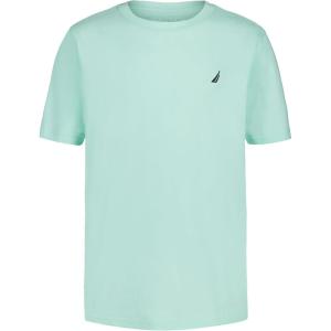 imageNautica Boys Short Sleeve Solid Crew Neck TShirt Soft Comfortable Relaxed FitBeach Glass