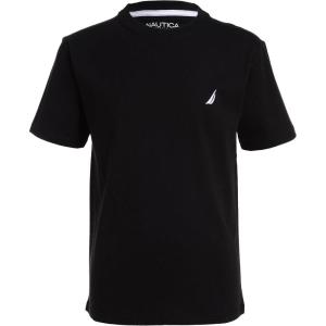 imageNautica Boys Short Sleeve Solid Crew Neck TShirt Soft Comfortable Relaxed FitBlack
