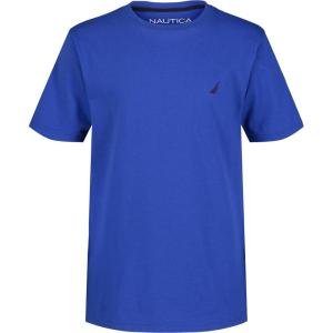 imageNautica Boys Short Sleeve Solid Crew Neck TShirt Soft Comfortable Relaxed FitCobalt